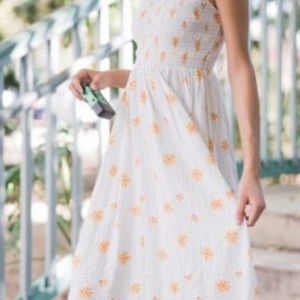 uo ember smocked midi dress